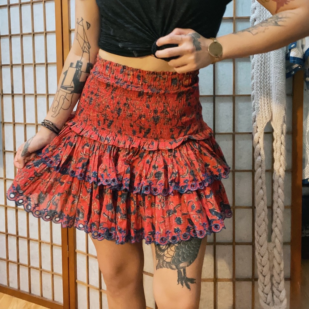 Isabel marant etoile ruffled cotton floral skirt - Picture 3 of 4